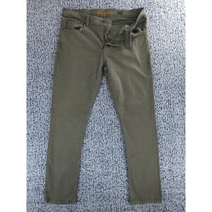 Alesbury Mens Slim Fit Pants Olive Green 5-Pocket Cotton Blend 36x32